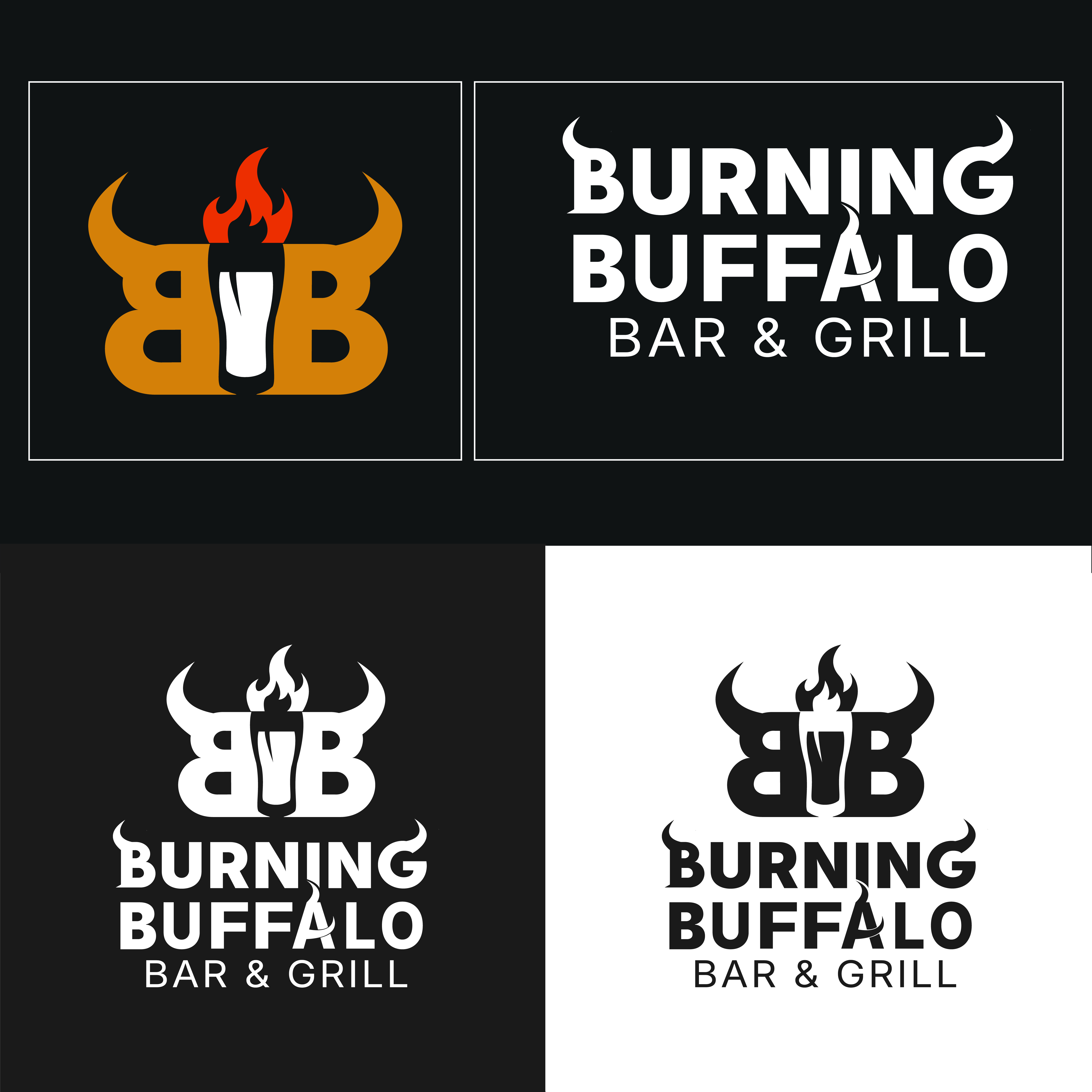 Logo Design by danangadhi.satrio for The Burning Buffalo Bar & Grill | Design #37099422