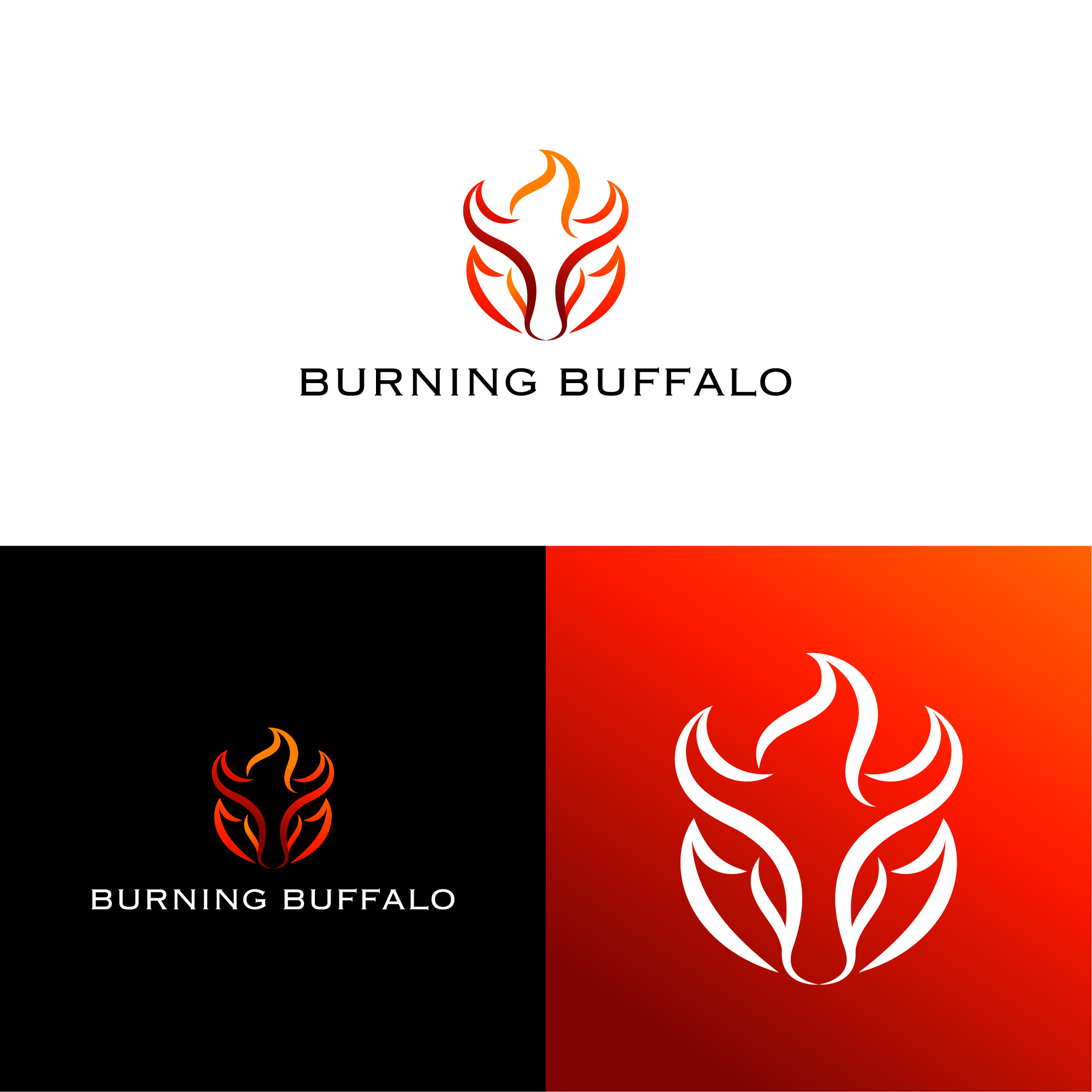 Logo Design by dicubit for The Burning Buffalo Bar & Grill | Design #37098768