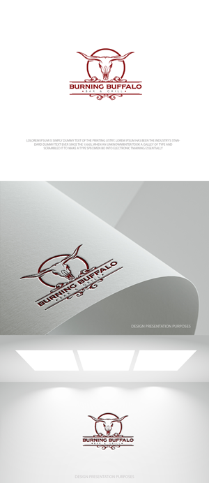 Logo Design by zebronicgraphic for The Burning Buffalo Bar & Grill | Design: #37073638
