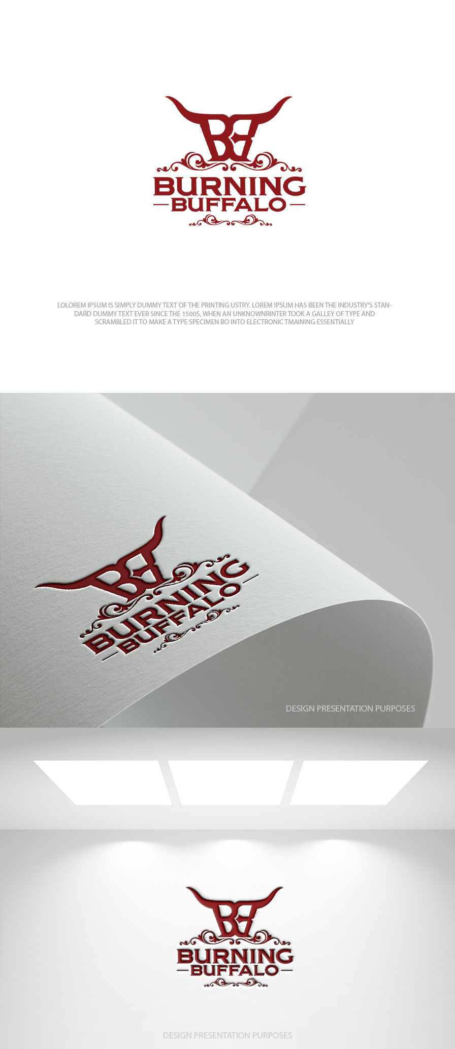 Logo Design by zebronicgraphic for The Burning Buffalo Bar & Grill | Design #37073639