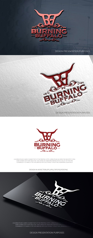 Logo Design by zebronicgraphic for The Burning Buffalo Bar & Grill | Design: #37073640