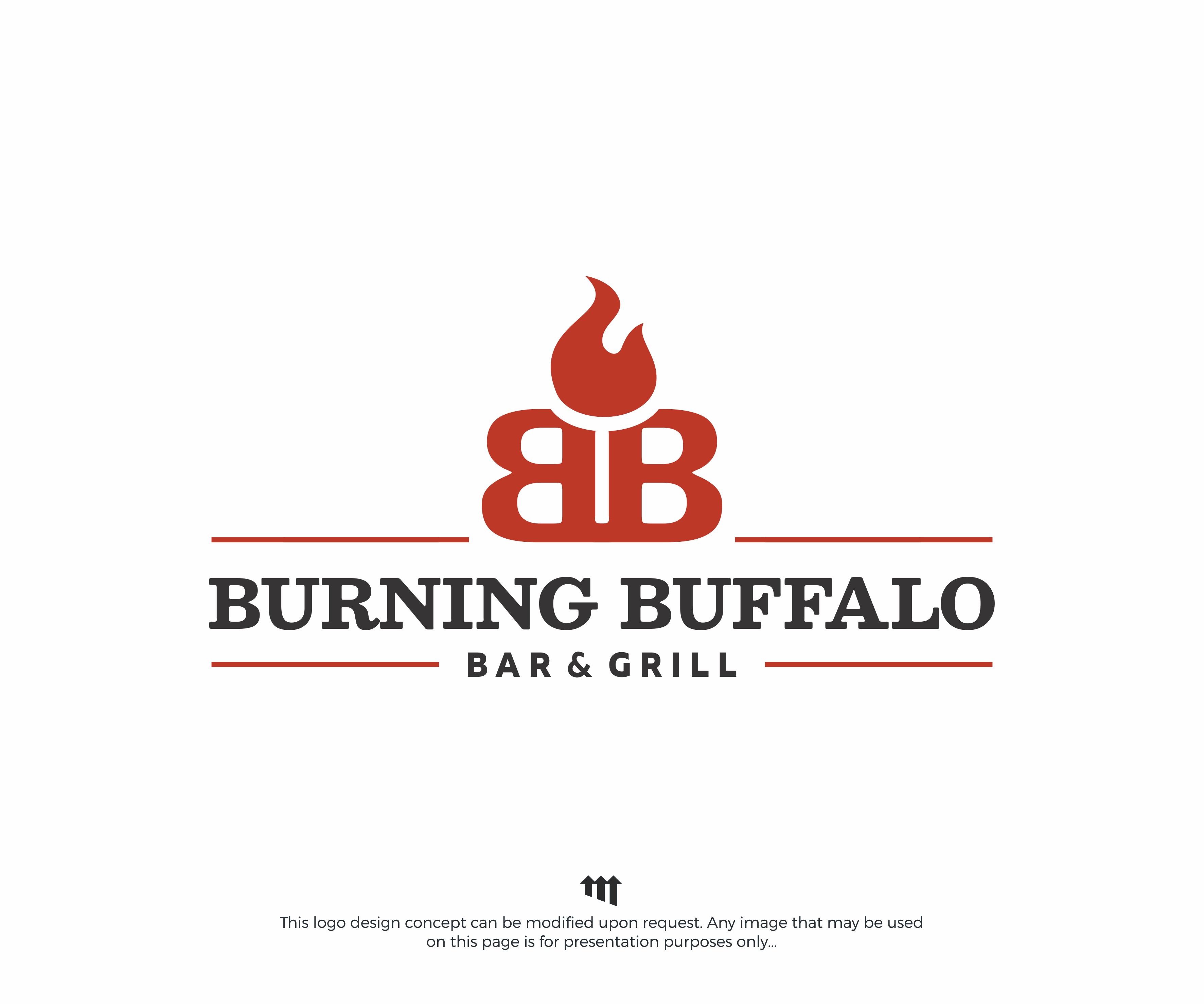 Logo Design by MBARO for The Burning Buffalo Bar & Grill | Design #37110901