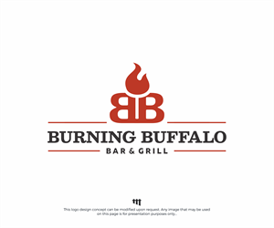 Logo Design by MBARO for The Burning Buffalo Bar & Grill | Design: #37110901