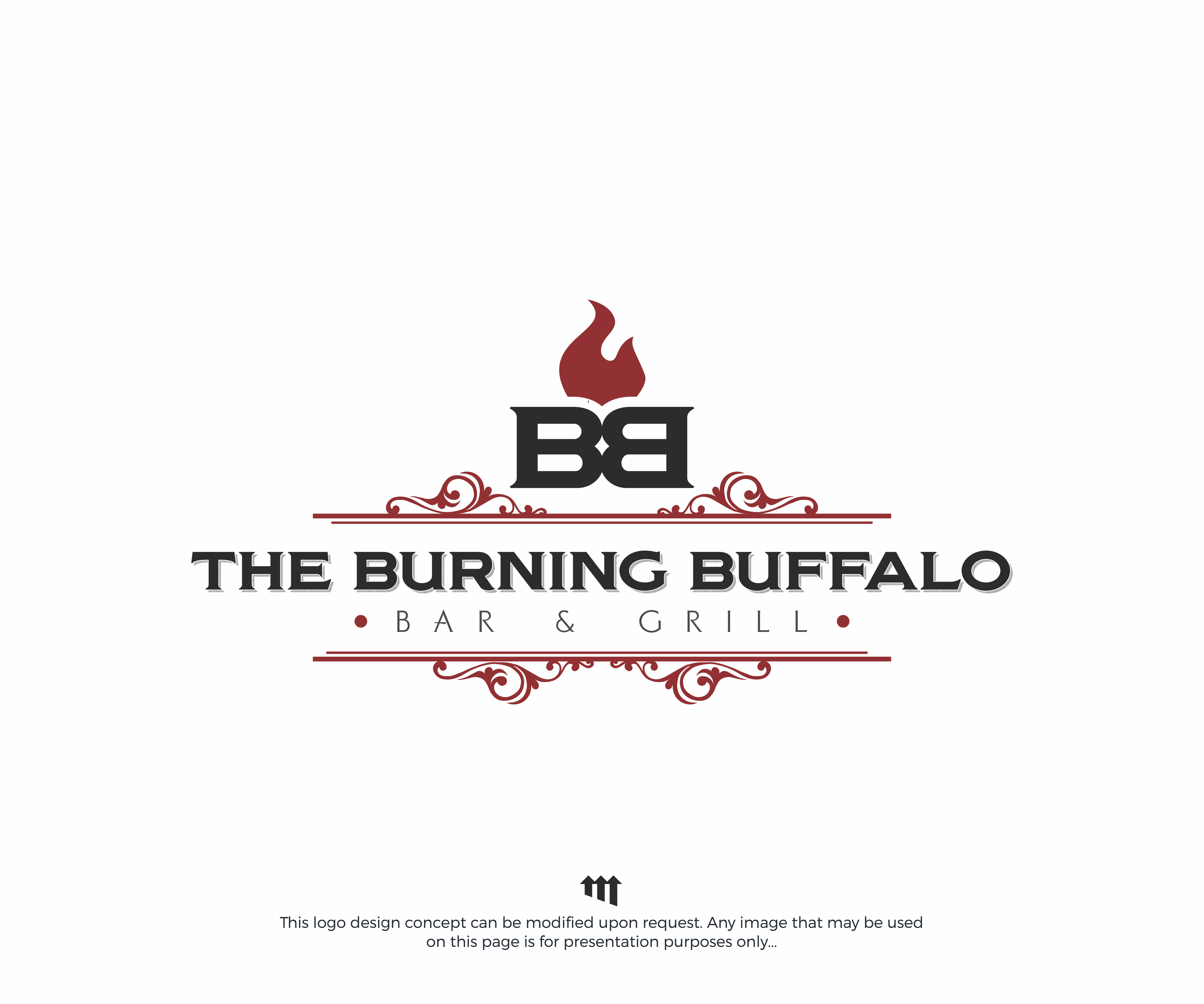 Logo Design by MBARO for The Burning Buffalo Bar & Grill | Design #37110902