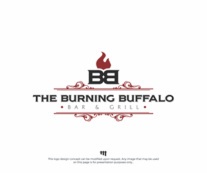 Logo Design by MBARO for The Burning Buffalo Bar & Grill | Design: #37110902