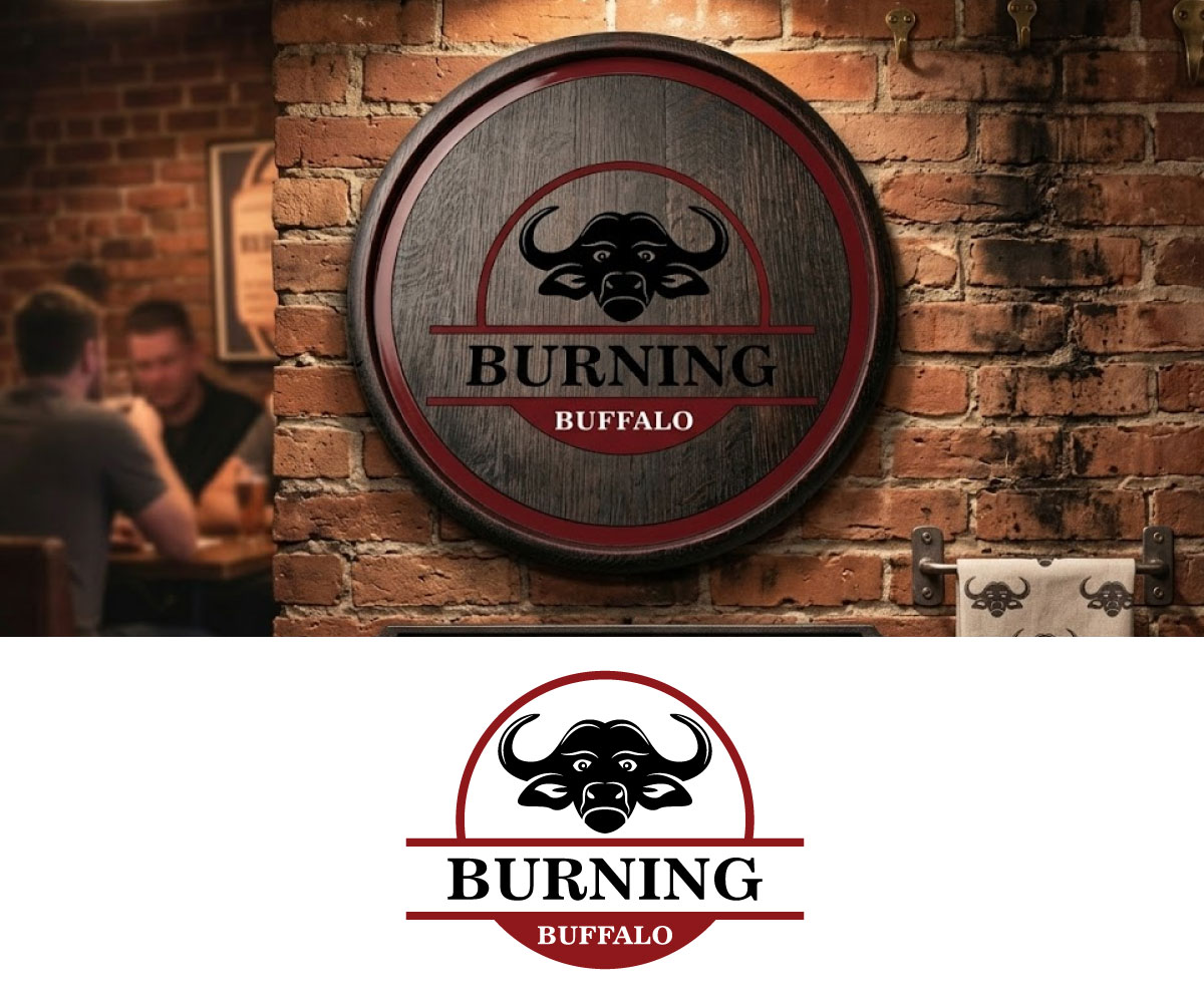 Logo Design by Ansh Design for The Burning Buffalo Bar & Grill | Design #37092029