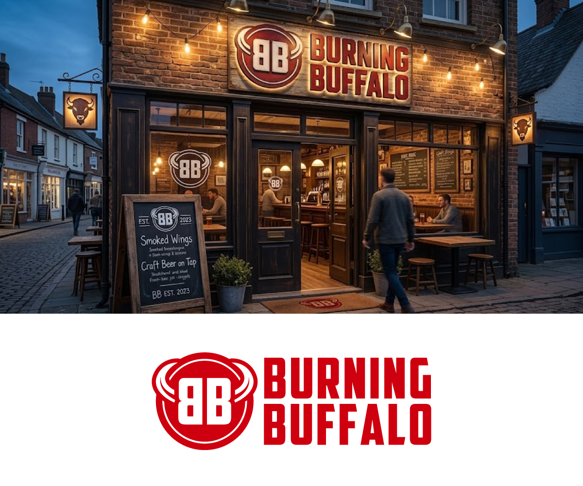 Logo Design by Ansh Design for The Burning Buffalo Bar & Grill | Design #37092031
