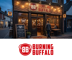 Logo Design by Ansh Design for The Burning Buffalo Bar & Grill | Design: #37092031