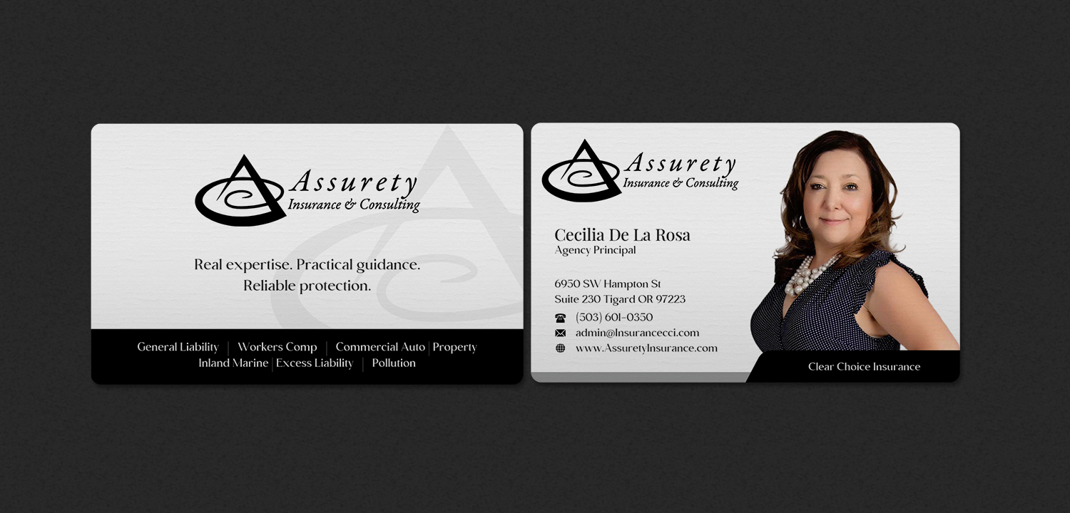 Design de Carte de Visite par INDIAN_Ashok pour Assurety Insurance & Consulting  | Design #37028579