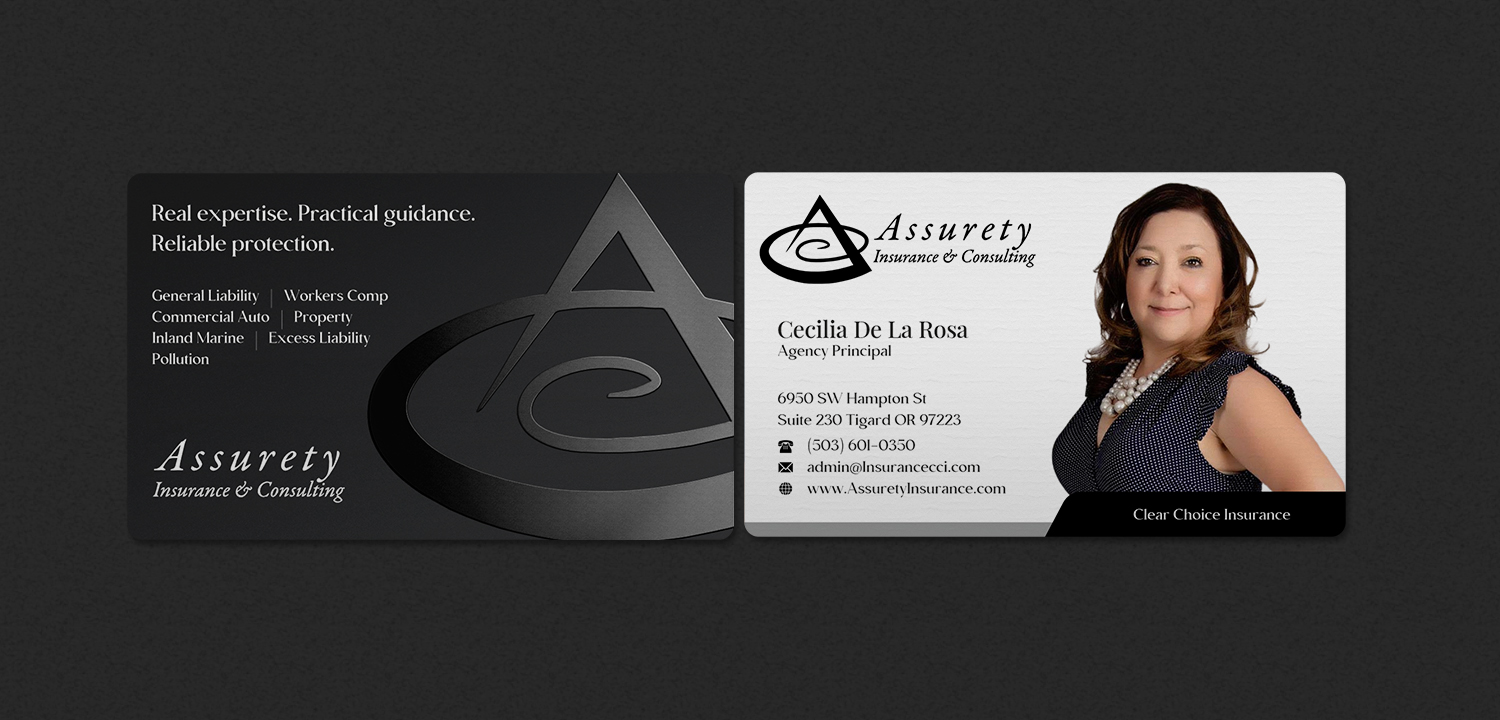 Business Card Design by INDIAN_Ashok for Assurety Insurance & Consulting  | Design #37028590