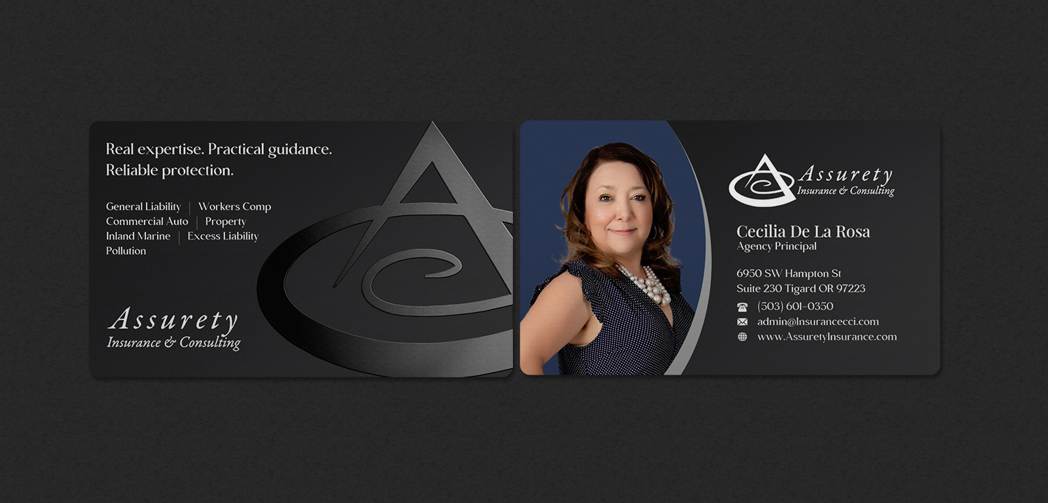 Business Card Design by INDIAN_Ashok for Assurety Insurance & Consulting  | Design #37028592