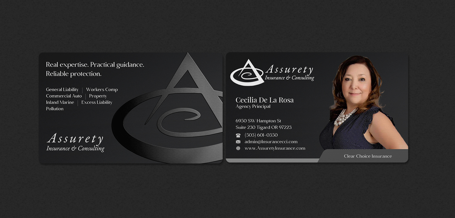 Business Card Design by INDIAN_Ashok for Assurety Insurance & Consulting  | Design #37028604