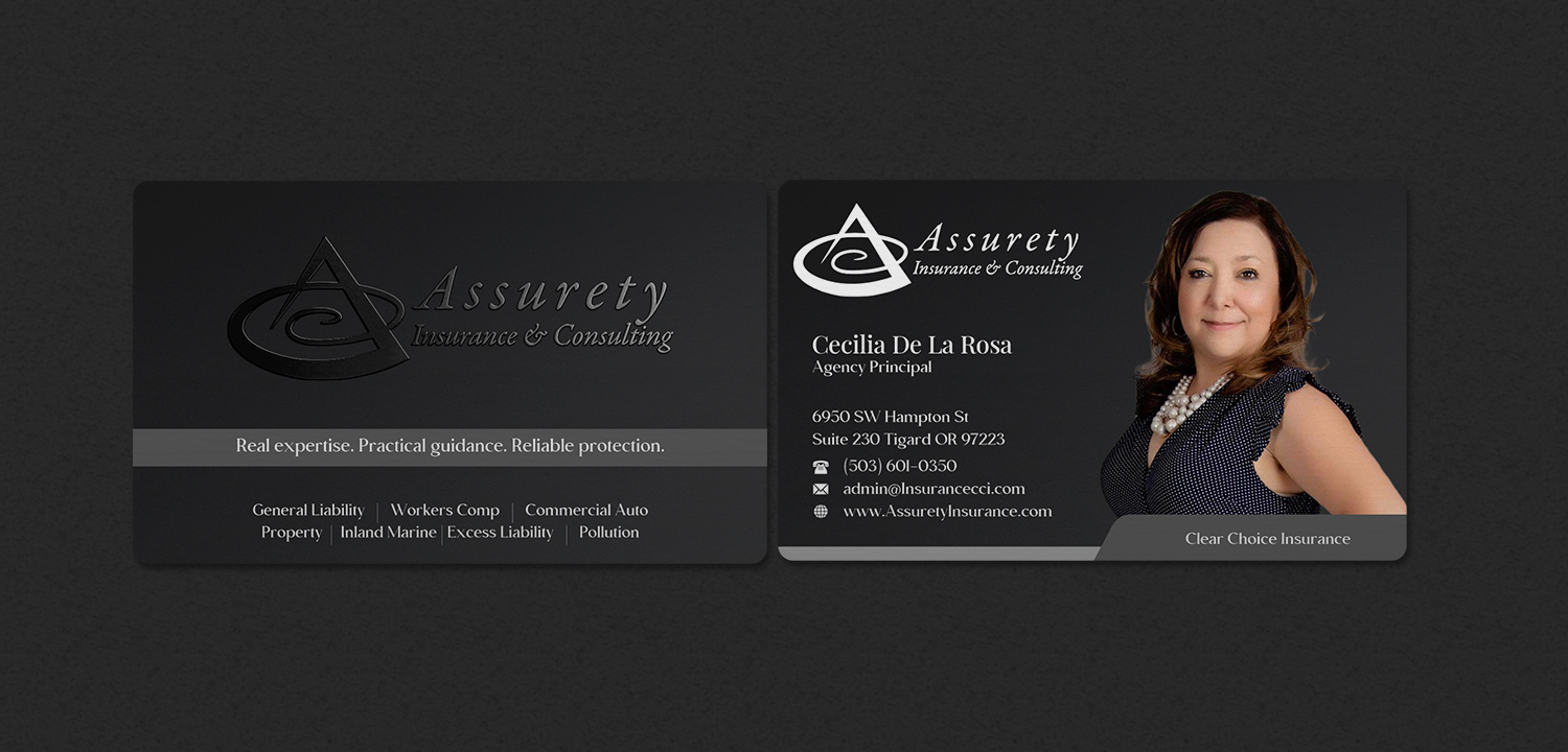 Business Card Design by INDIAN_Ashok for Assurety Insurance & Consulting  | Design #37028613
