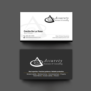 Design de Carte de Visite par chandrayaan.creative pour Assurety Insurance & Consulting  | Design : #37029592