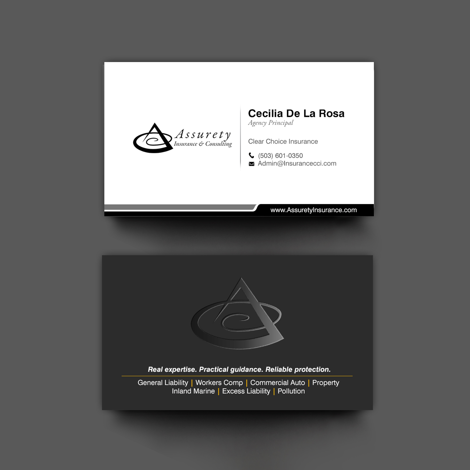 Design de Carte de Visite par chandrayaan.creative pour Assurety Insurance & Consulting  | Design #37029595