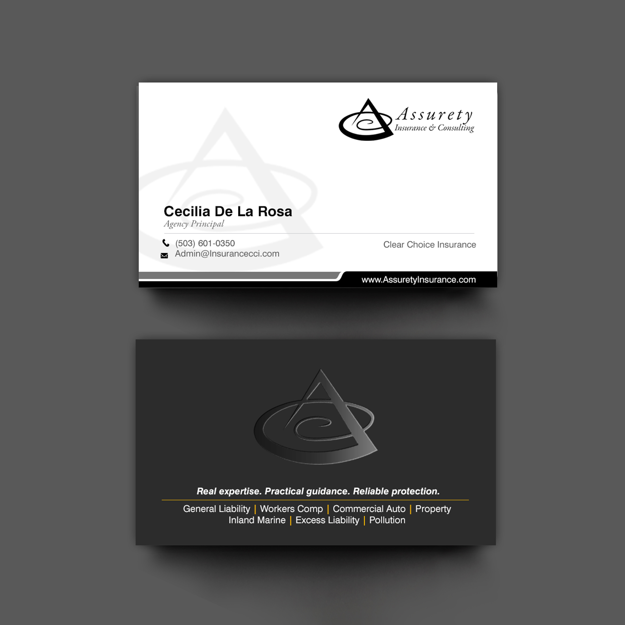 Design de Carte de Visite par chandrayaan.creative pour Assurety Insurance & Consulting  | Design #37029596