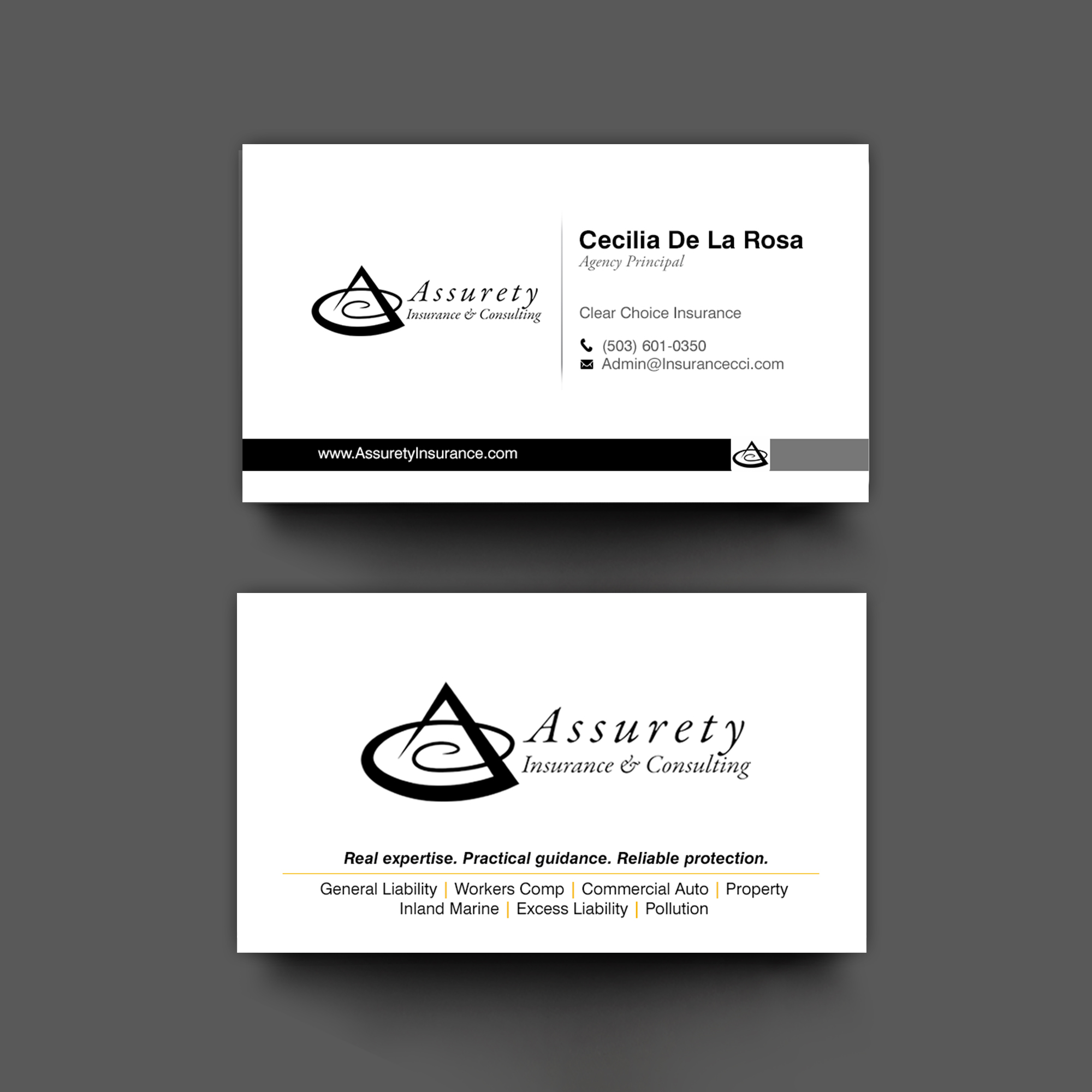 Design de Carte de Visite par chandrayaan.creative pour Assurety Insurance & Consulting  | Design #37029599