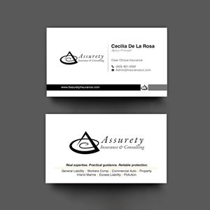 Design de Carte de Visite par chandrayaan.creative pour Assurety Insurance & Consulting  | Design : #37029599