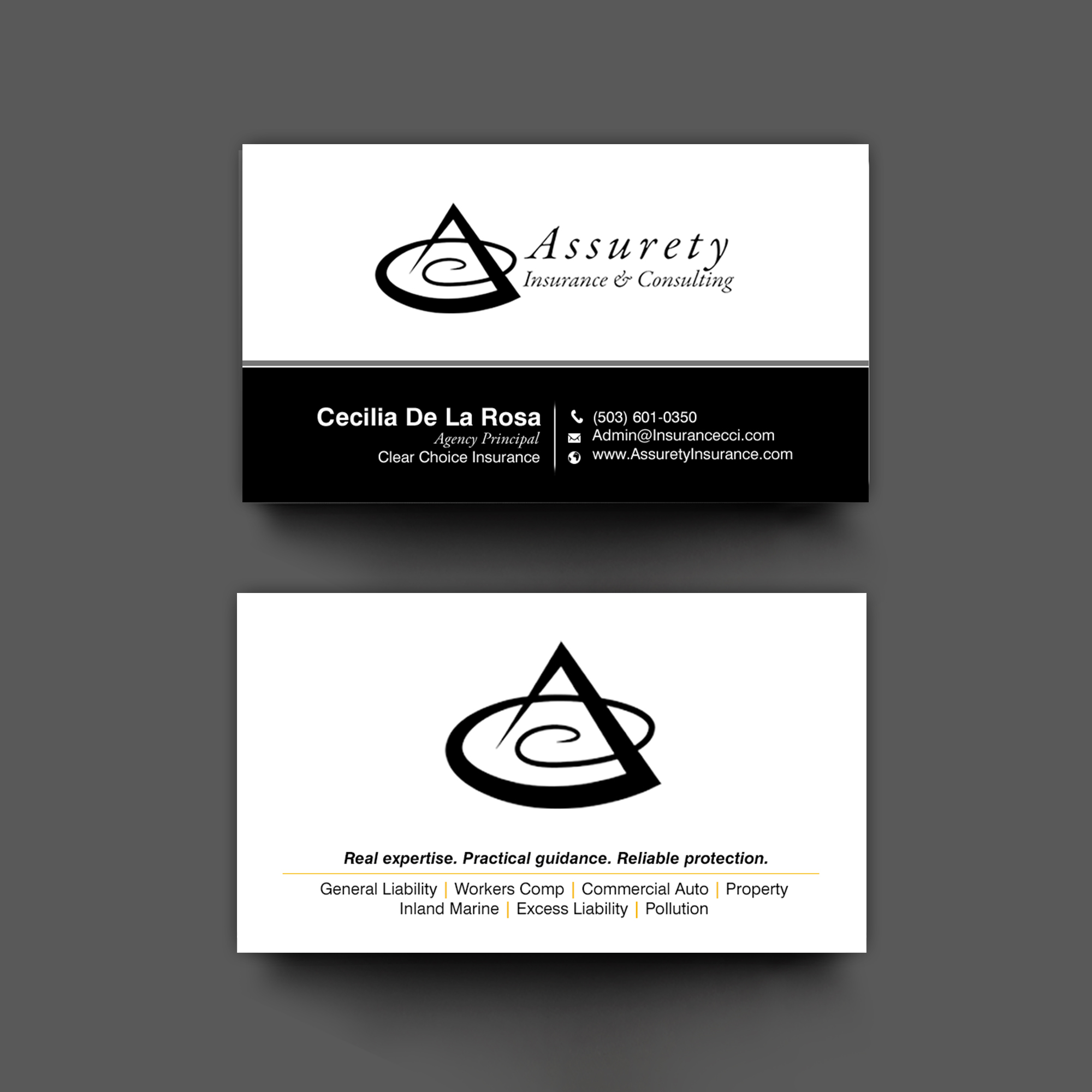 Design de Carte de Visite par chandrayaan.creative pour Assurety Insurance & Consulting  | Design #37029600