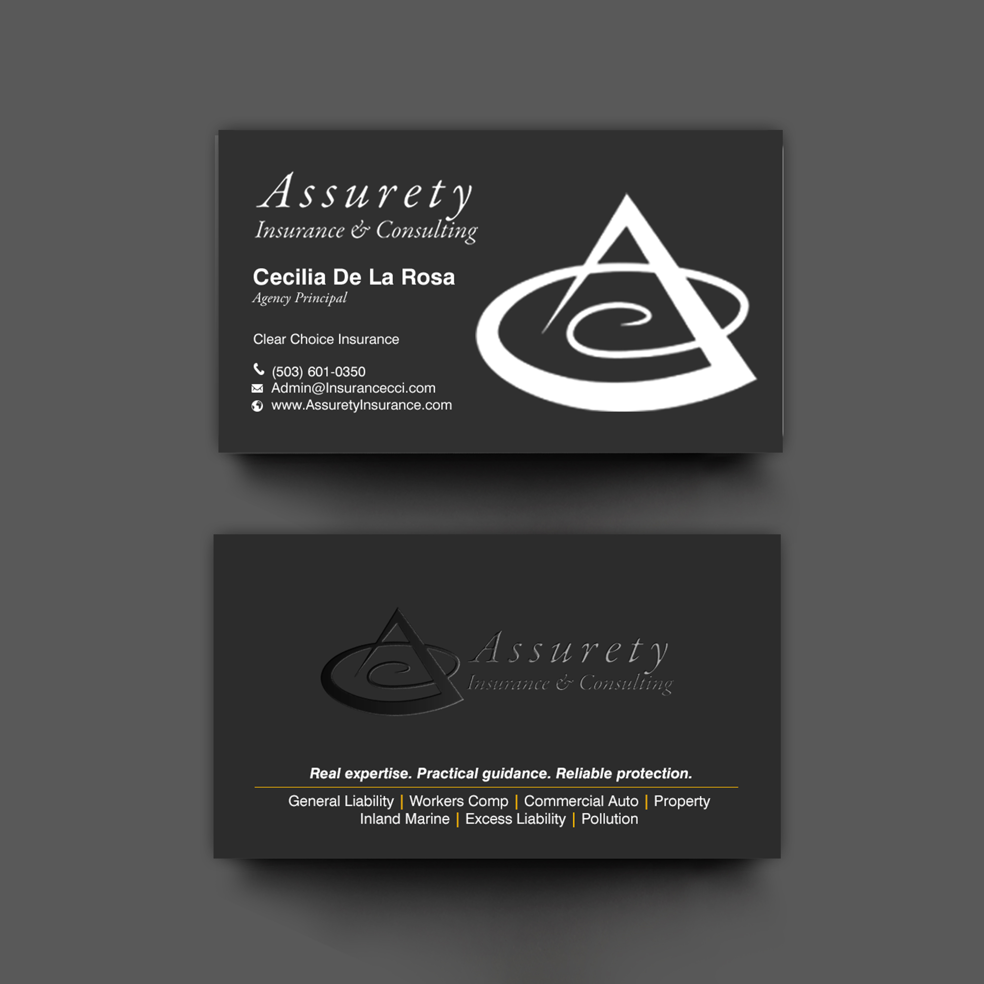 Design de Carte de Visite par chandrayaan.creative pour Assurety Insurance & Consulting  | Design #37029601