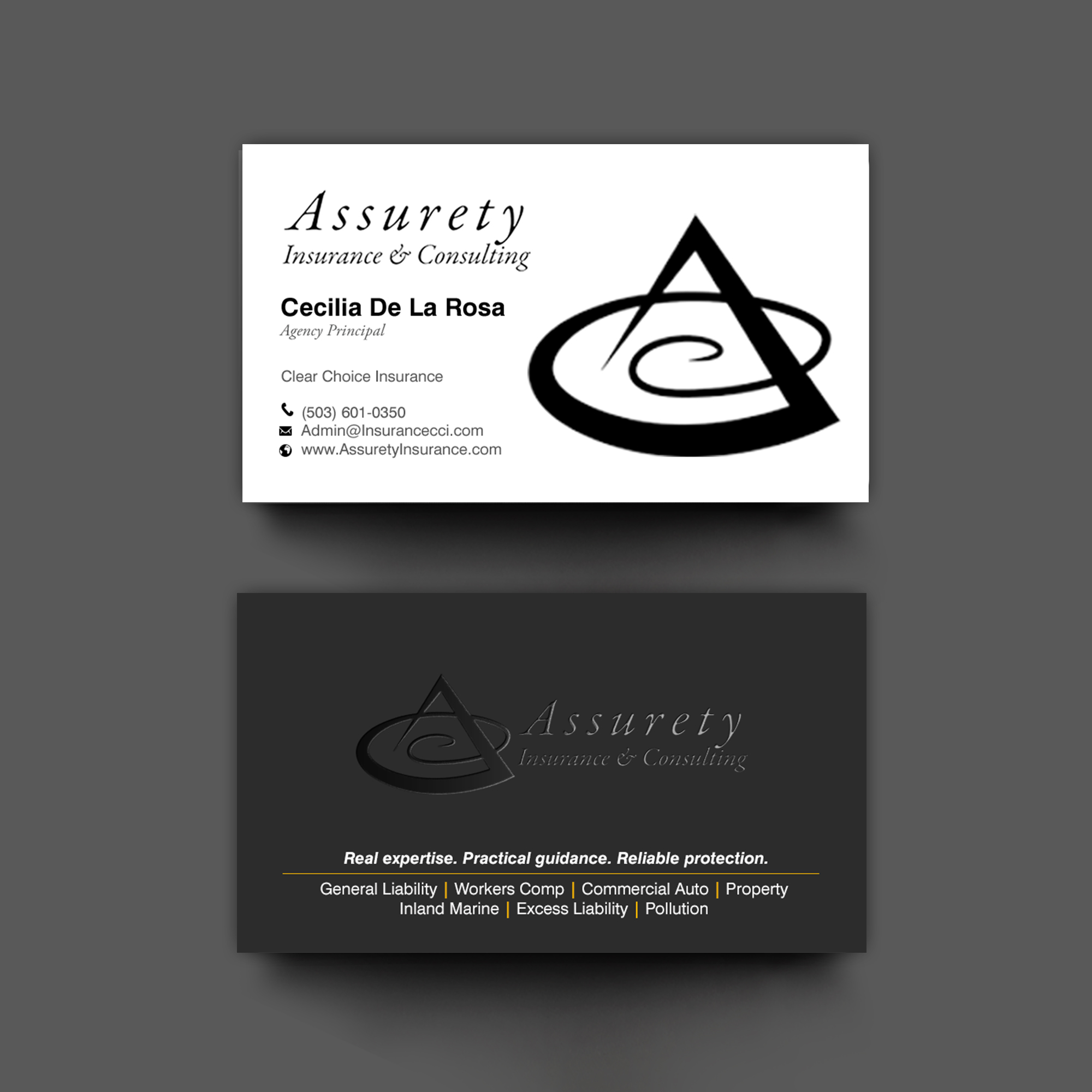 Design de Carte de Visite par chandrayaan.creative pour Assurety Insurance & Consulting  | Design #37029602