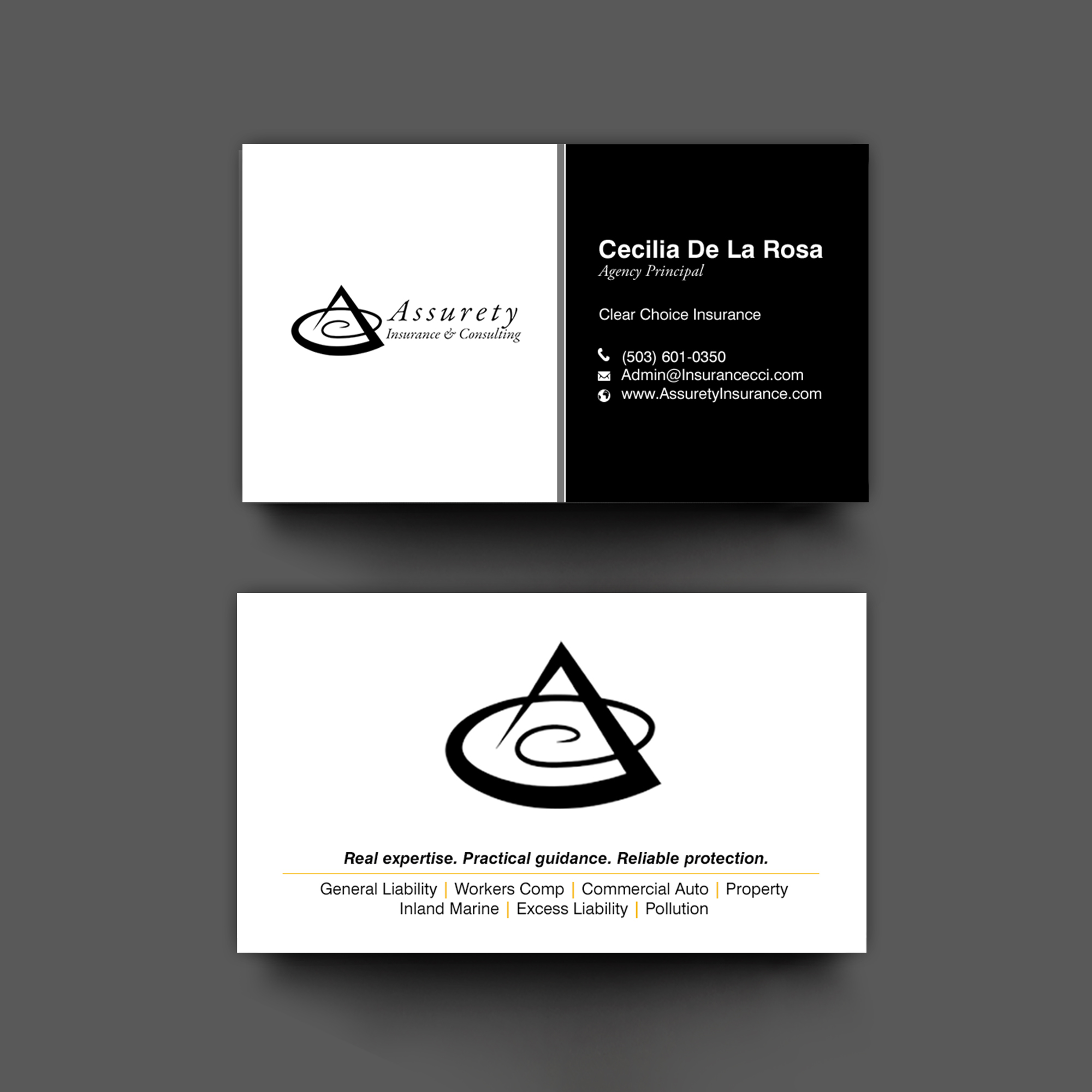 Design de Carte de Visite par chandrayaan.creative pour Assurety Insurance & Consulting  | Design #37029603