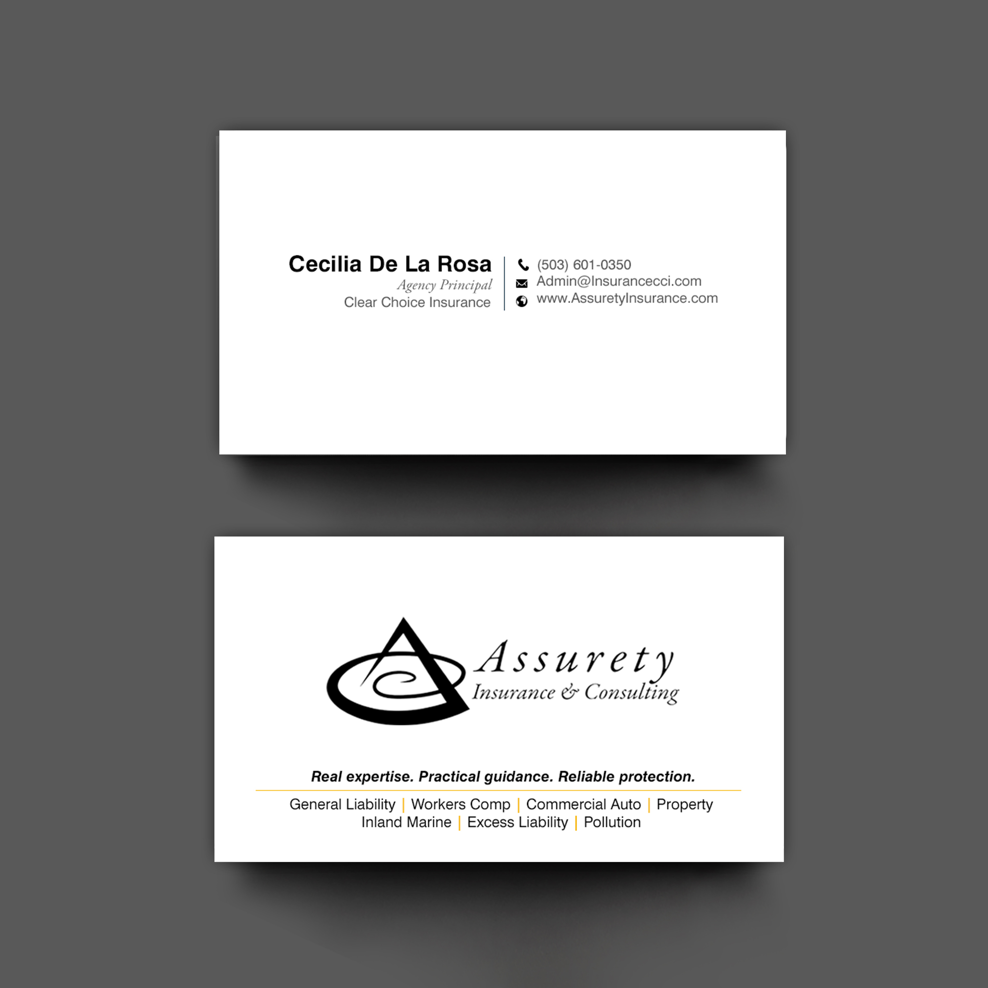 Design de Carte de Visite par chandrayaan.creative pour Assurety Insurance & Consulting  | Design #37029606