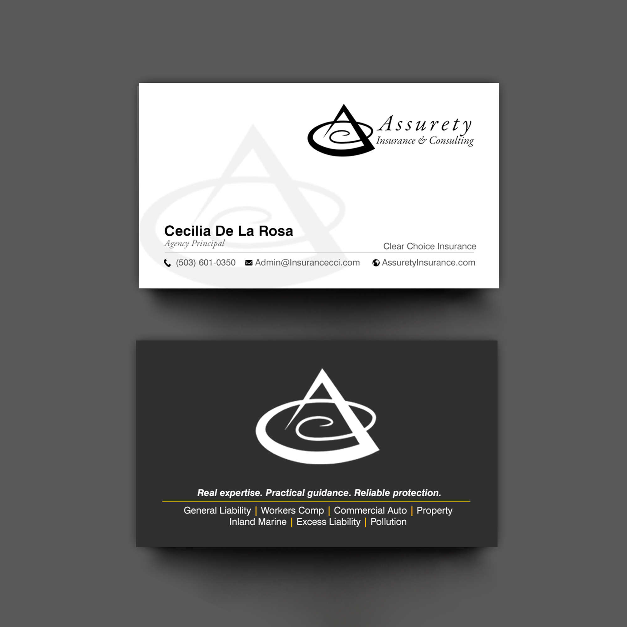 Design de Carte de Visite par chandrayaan.creative pour Assurety Insurance & Consulting  | Design #37029612