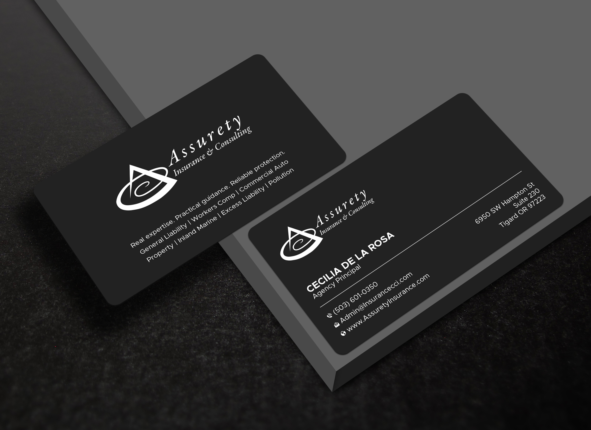 Diseño de Tarjeta de Presentación por Uttom 2 para Assurety Insurance & Consulting  | Diseño #37028407