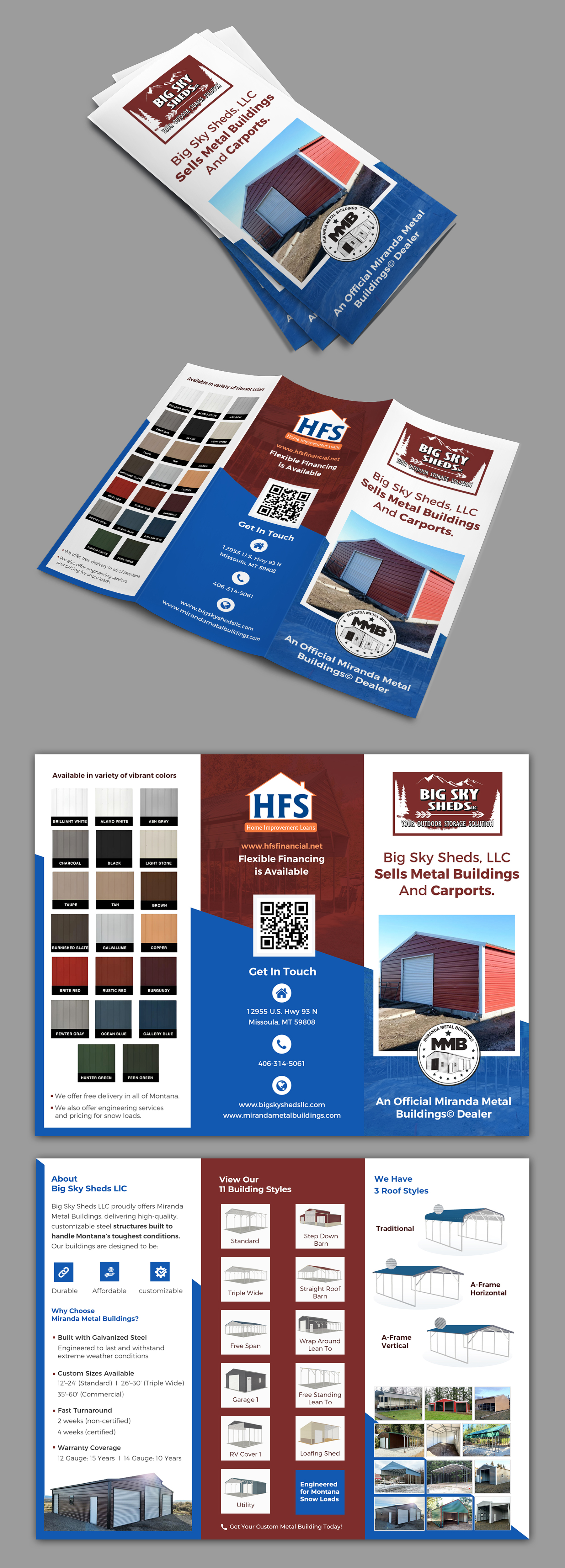 Diseño de Brochure por SAI DESIGNS para Big Sky Sheds LLC | Diseño #37041555