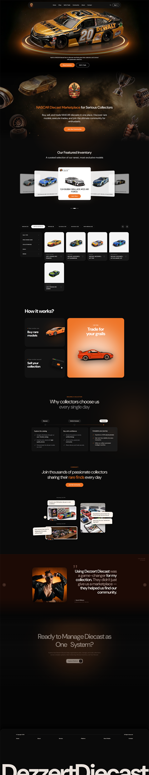 Dezzert Diecast Nascar Collectables Website