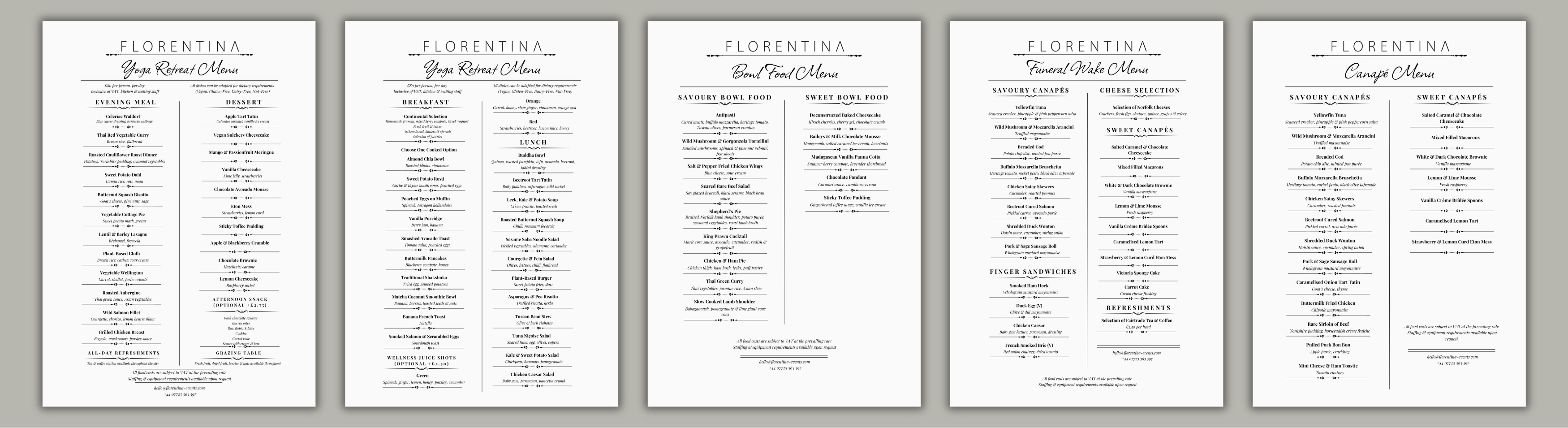 Menu Design by Custom A for Florentina events ltd | Design #37060442