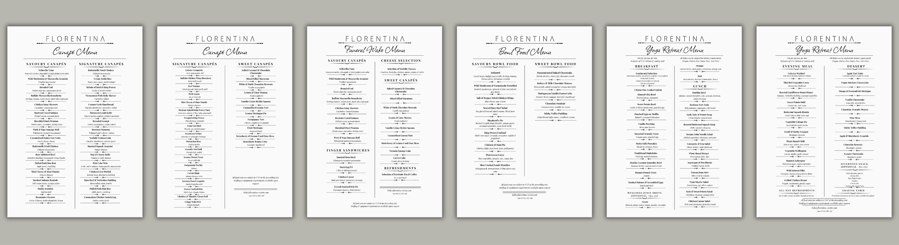 Menu Design by Custom A for Florentina events ltd | Design #37081805