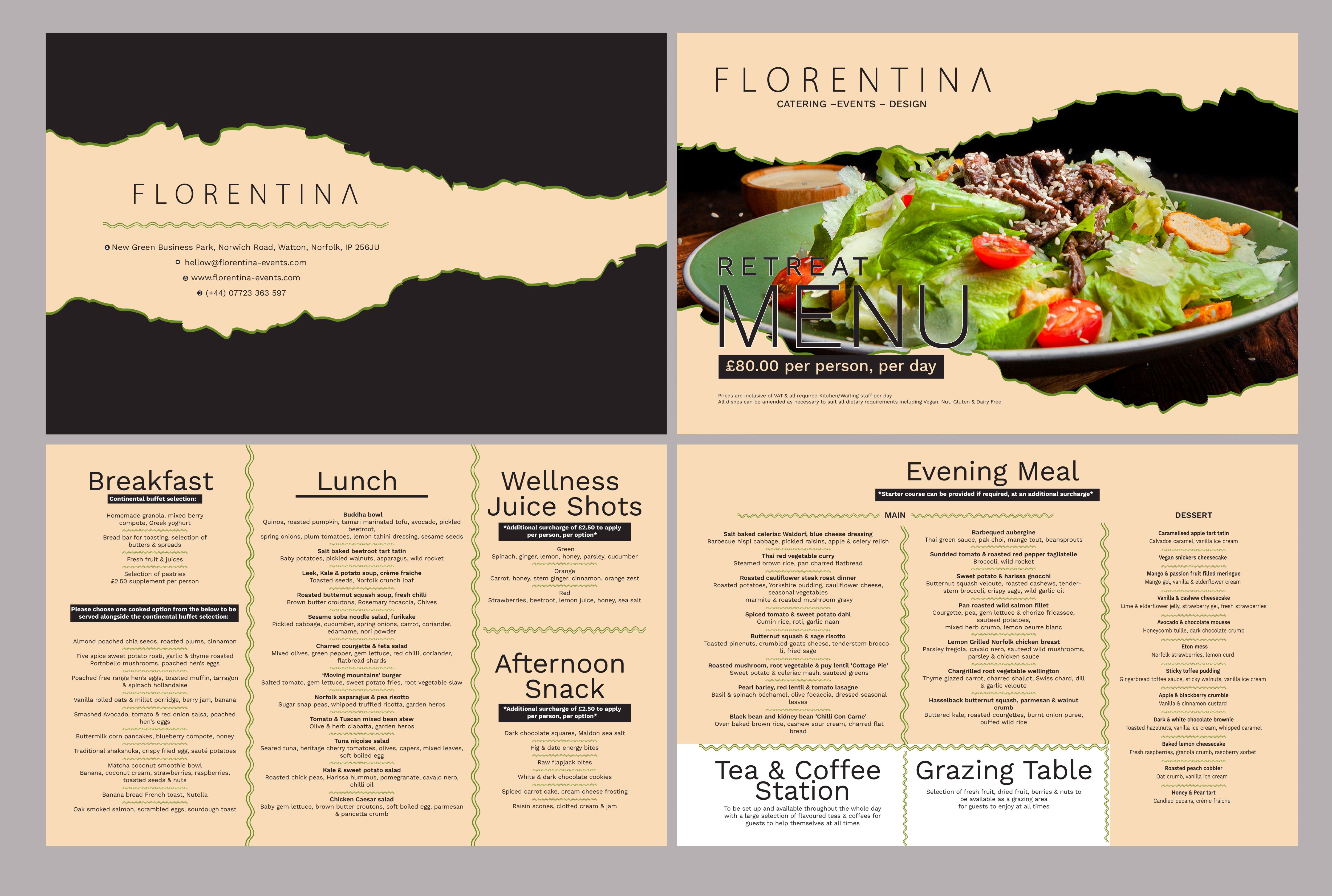 Menu Design by Fine Graphics House for Florentina events ltd | Design #37054320