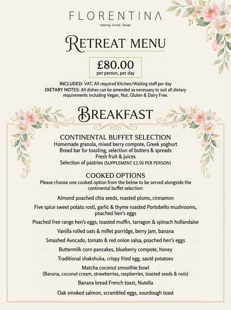 Menu Design by Silicon 5 for Florentina events ltd | Design #37051856