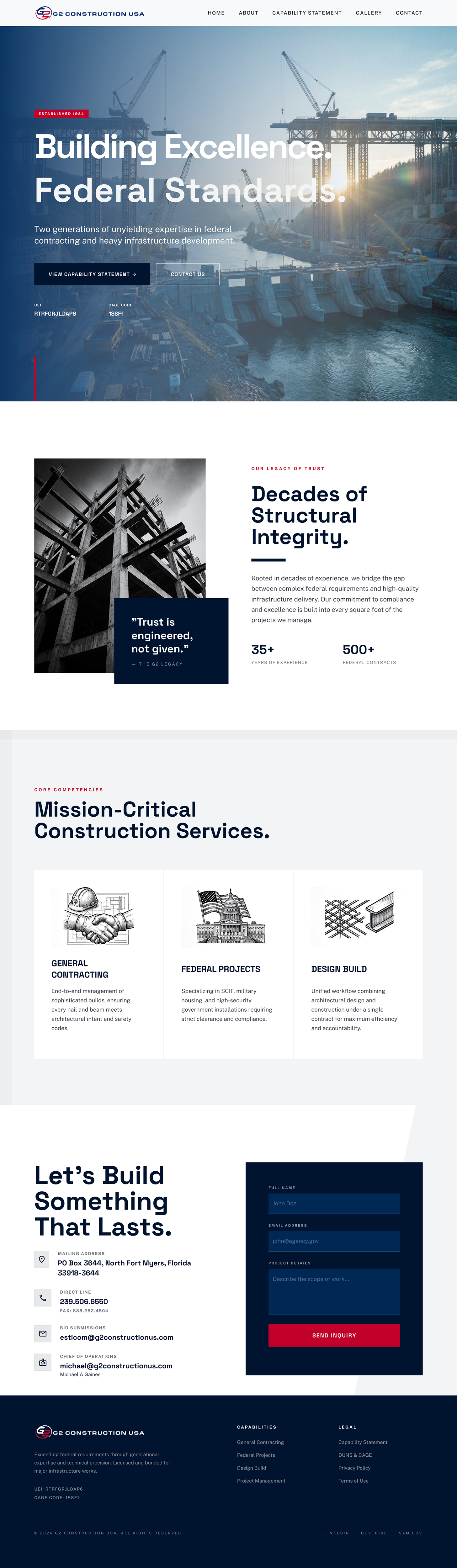Web-Design von Amer Flihan (RBD) für G2 Construction USA LLC | Design #37067581