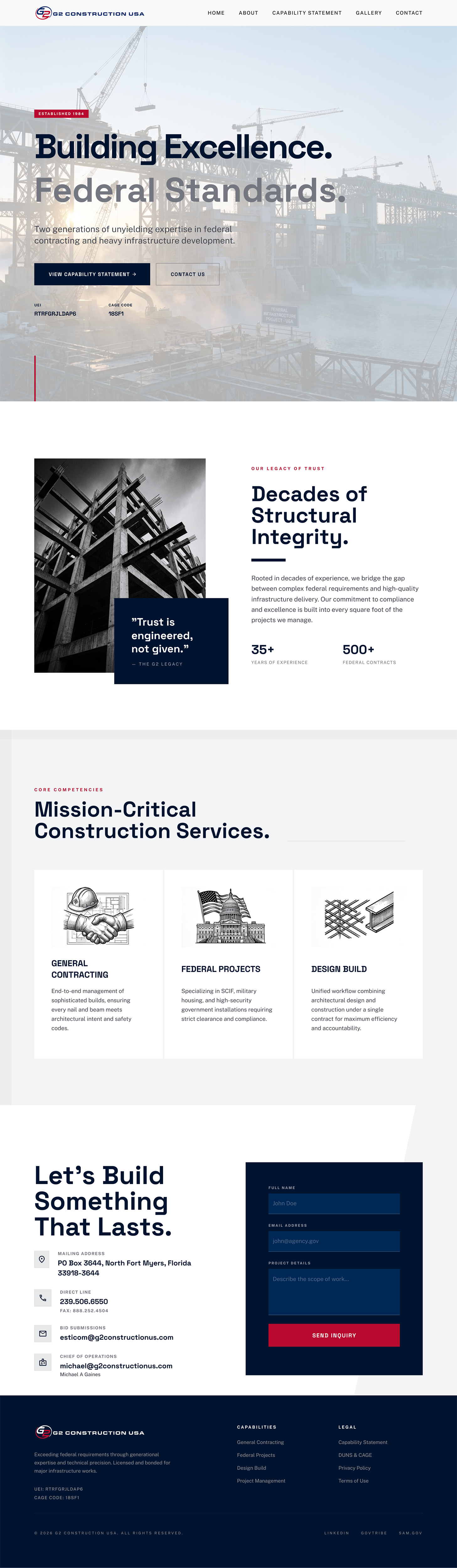Web-Design von Amer Flihan (RBD) für G2 Construction USA LLC | Design: #37067582