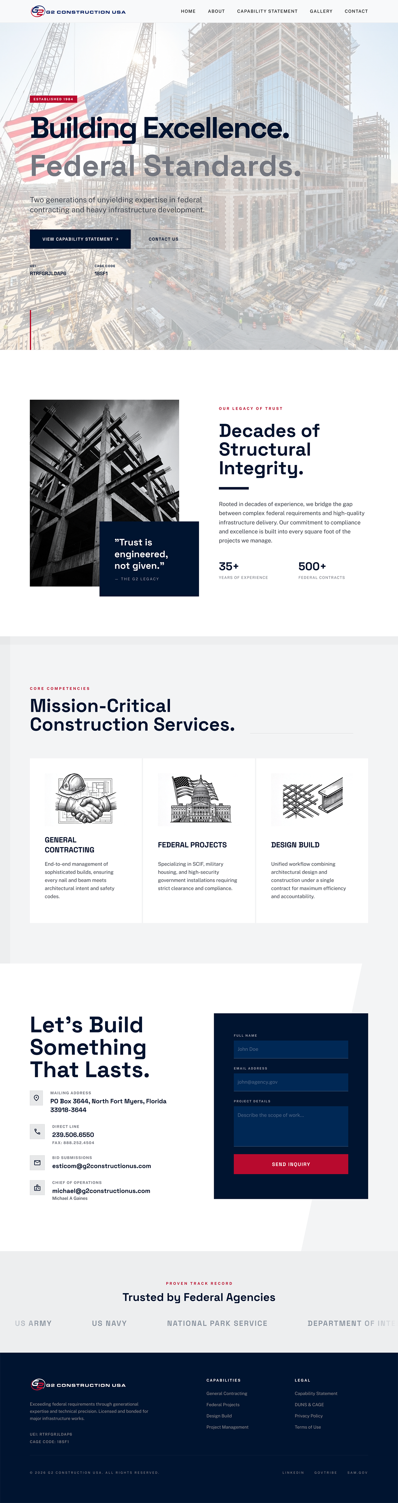 Web-Design von Amer Flihan (RBD) für G2 Construction USA LLC | Design #37069804