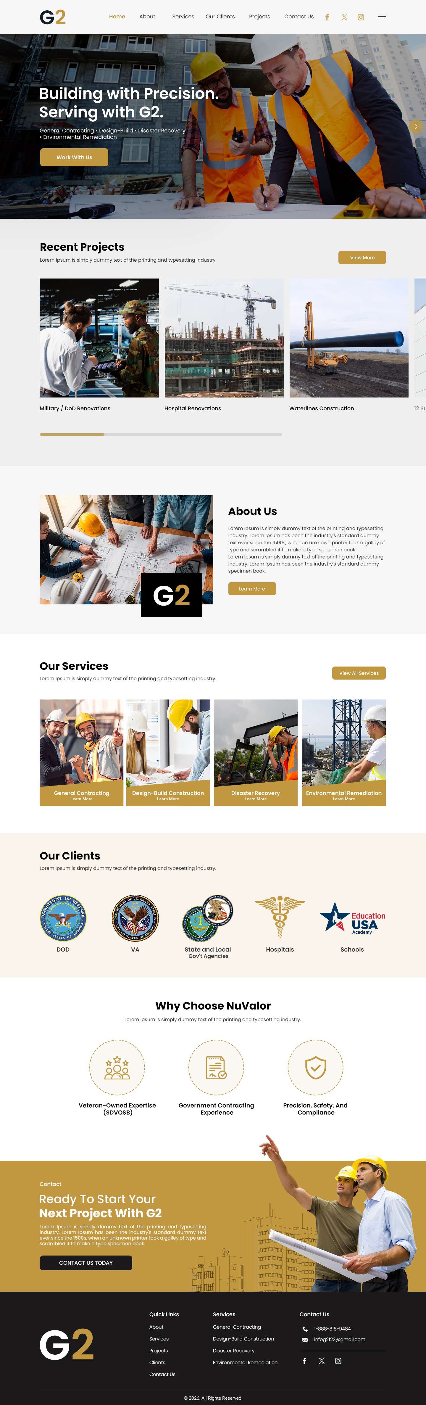 Web Design by Anup Innovations for G2 Construction USA LLC | Design #37065542