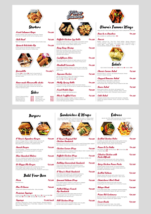 Menu Design by MarkoE for this project | Design #37096583