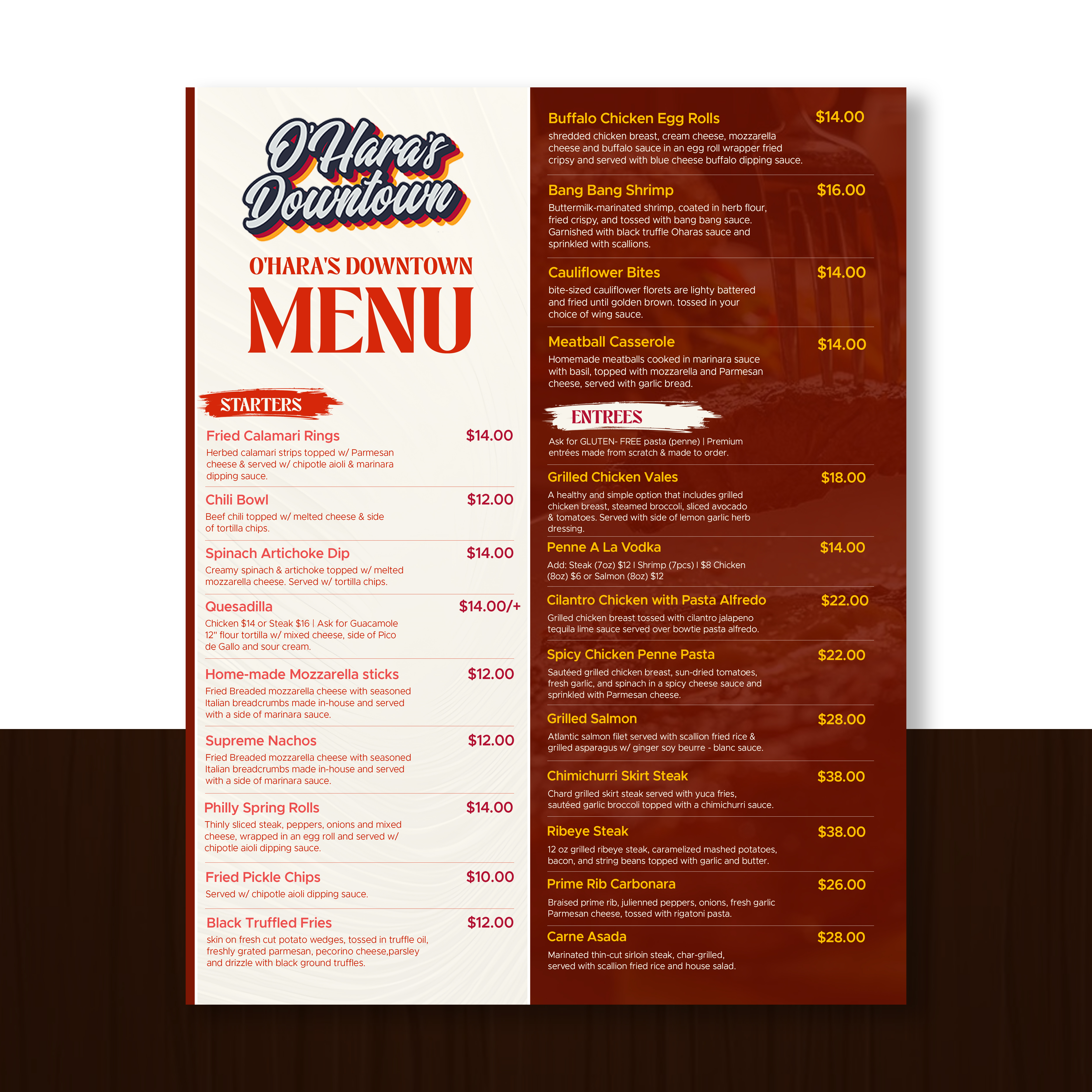 Menu Design by Vikum 3 for this project | Design #37093086