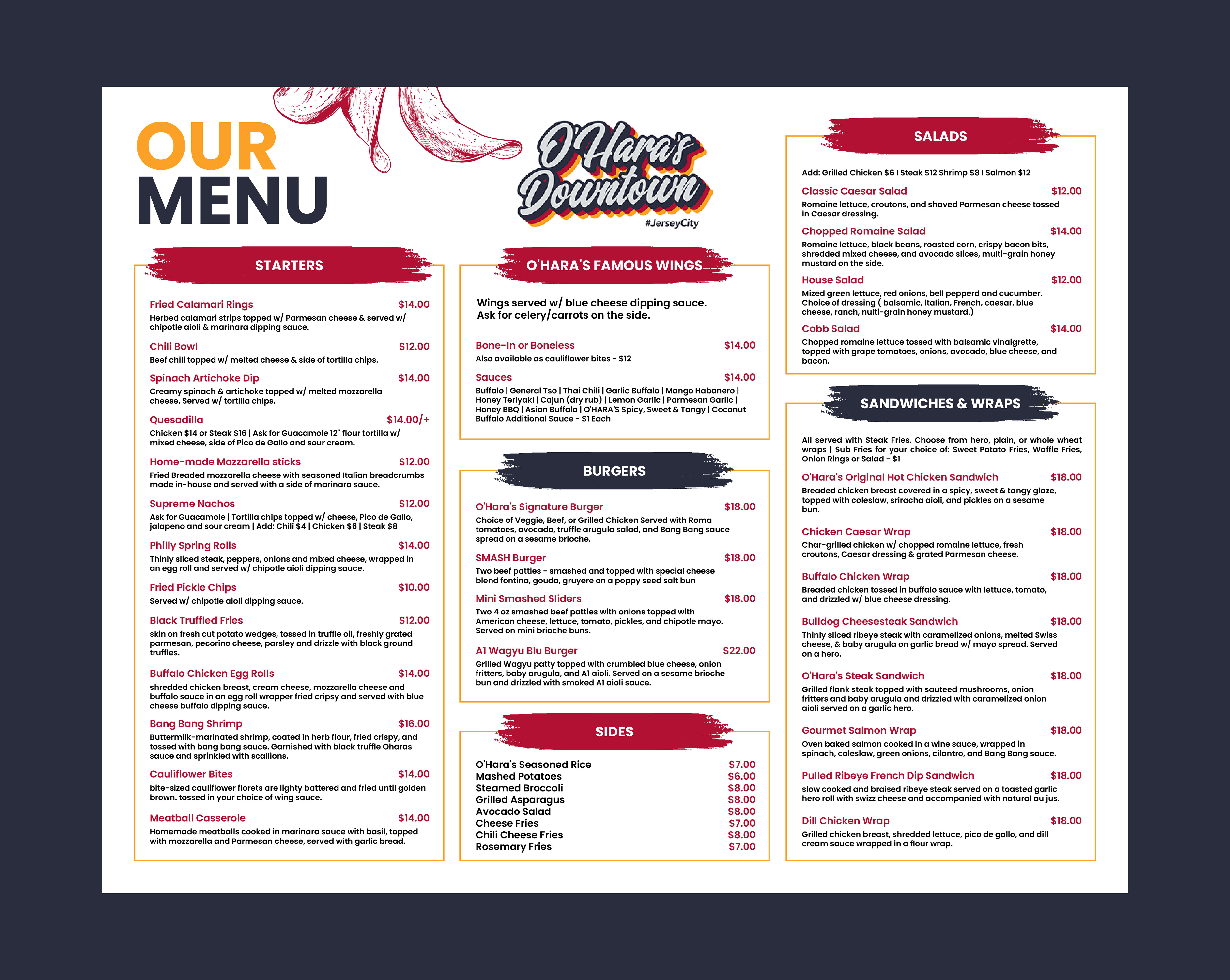 Menu Design by 3Guys for this project | Design #37088770