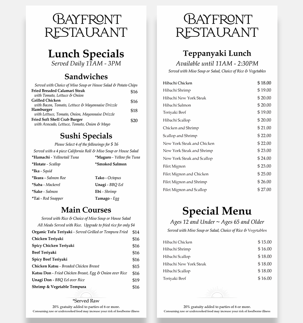 Menu Design by Lezette_G for this project | Design: #37089663