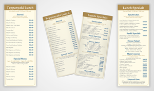 Design de Menu par Impressive Designs pour ce projet | Design #37091306
