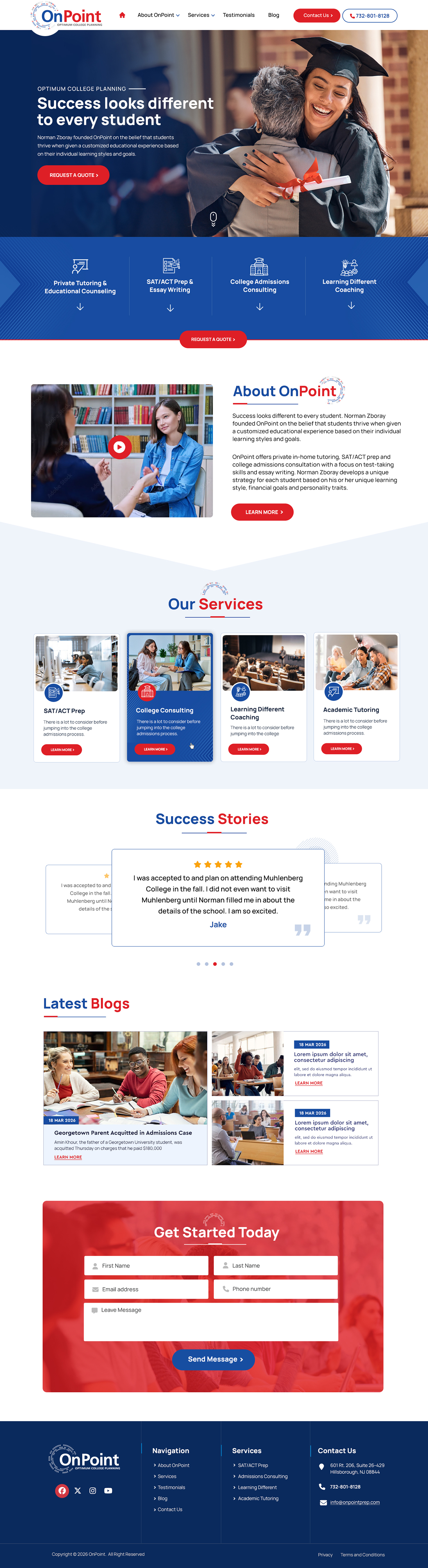 Web Design by Blue Sparrow for Onpoint Prep | Design #37116854