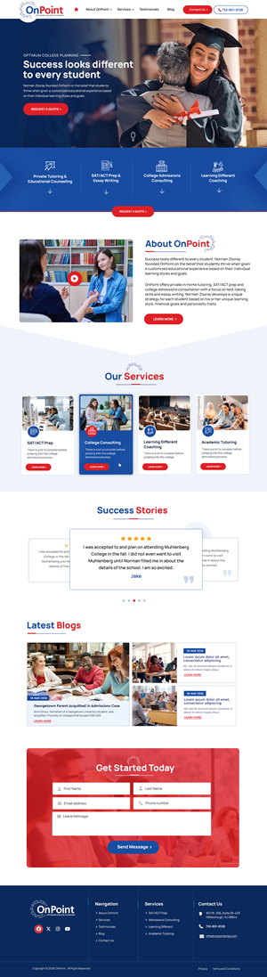 Web Design by Blue Sparrow for Onpoint Prep | Design: #37116854