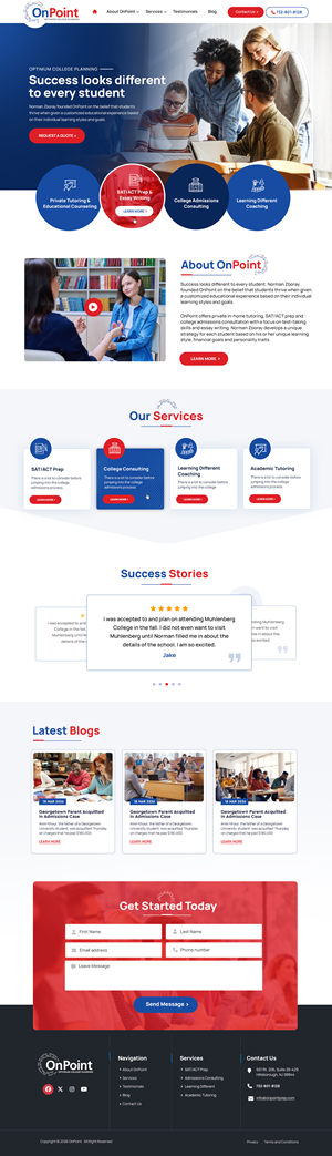 Web Design by Blue Sparrow for Onpoint Prep | Design: #37116855
