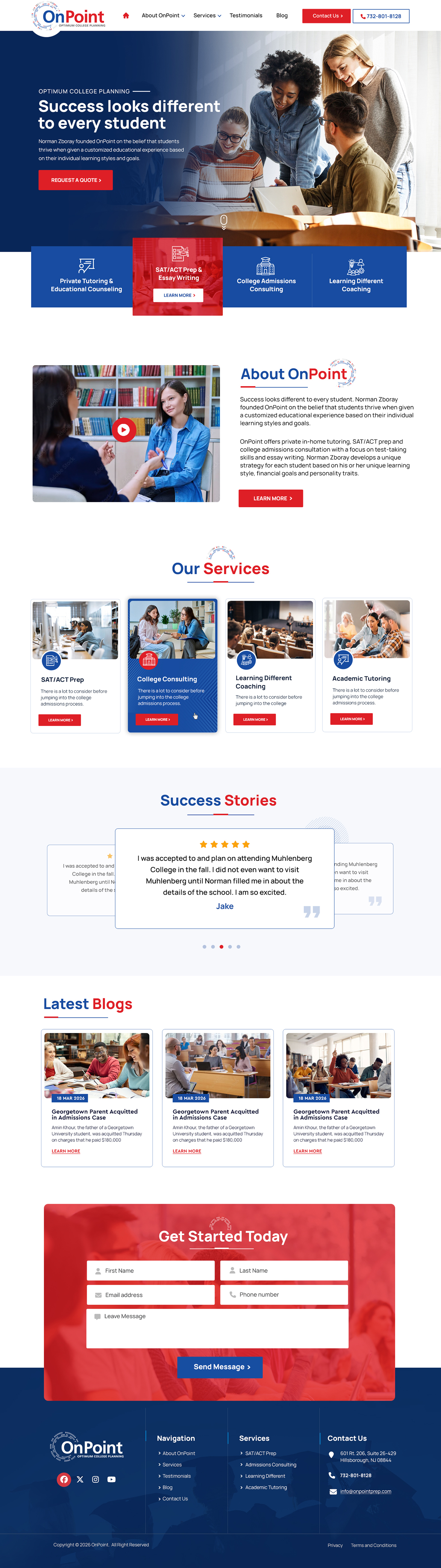 Web Design by Blue Sparrow for Onpoint Prep | Design #37116856