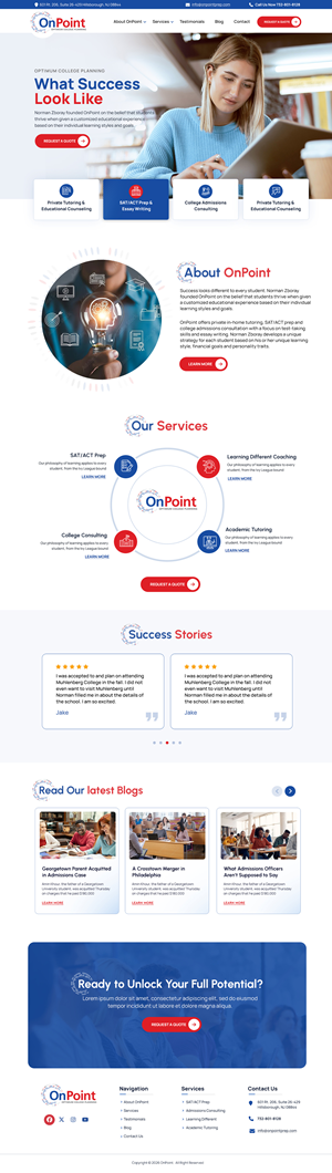 Web Design by Blue Sparrow for Onpoint Prep | Design: #37118558