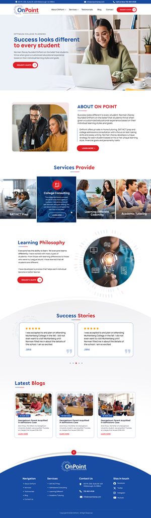 Web Design by Blue Sparrow for Onpoint Prep | Design: #37118561